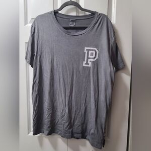 VS PINK Gray Campus Short Sleeve Tee-  Size Large
